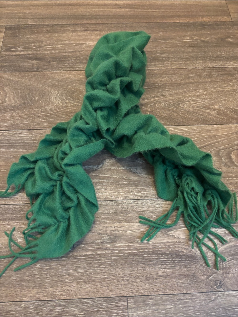 Cashmere Winter Green Fringe Scarf Wrap